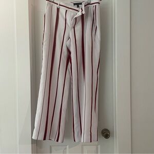 Banana Republic Pants straight leg white/burgundy stripes